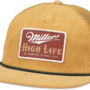 Officially Licensed Miller High Life Corduroy Rope Hat, Wheat, Snapback, NWT